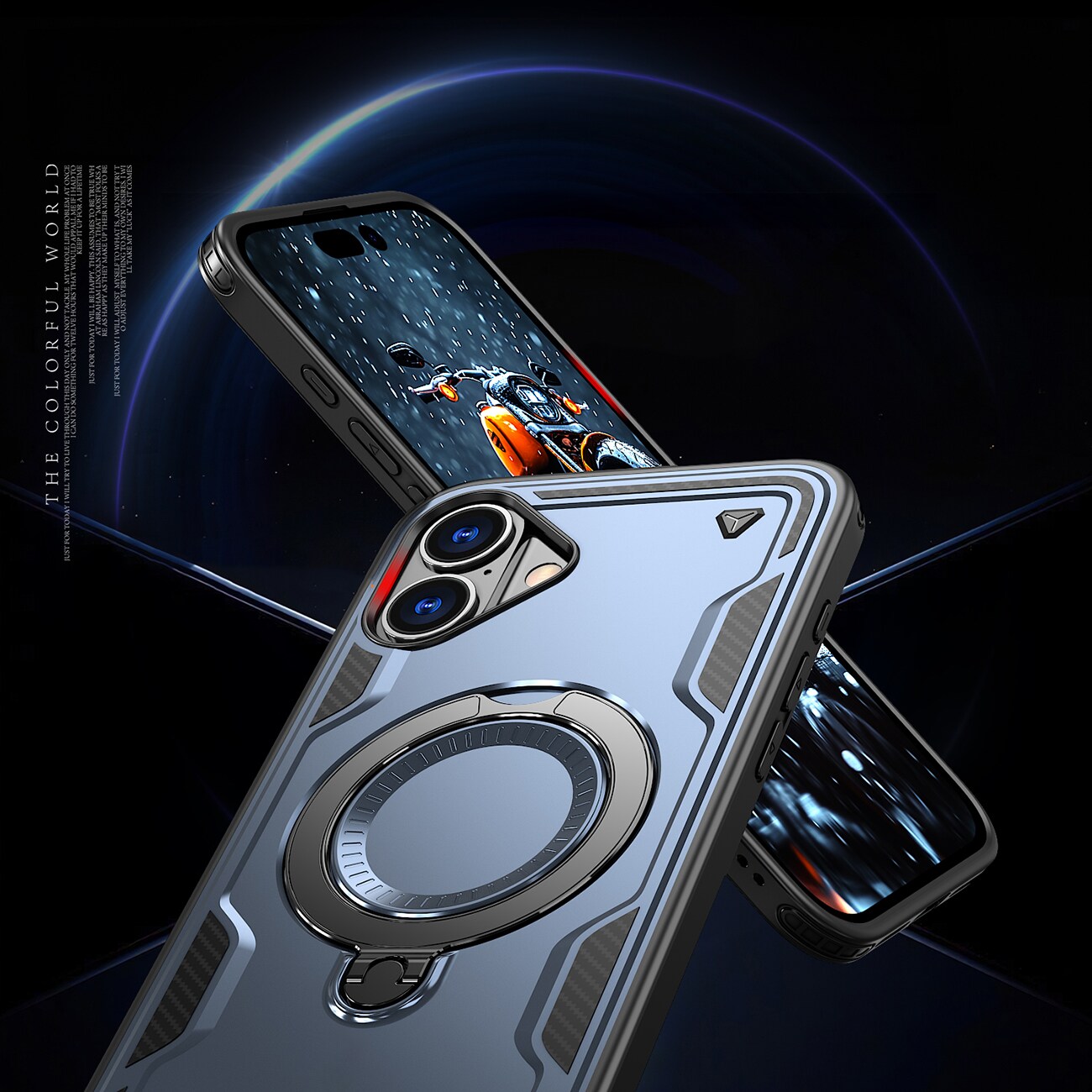 Hybrid Armor Trendy-etui med MagSafe for iPhone 16 - Blå