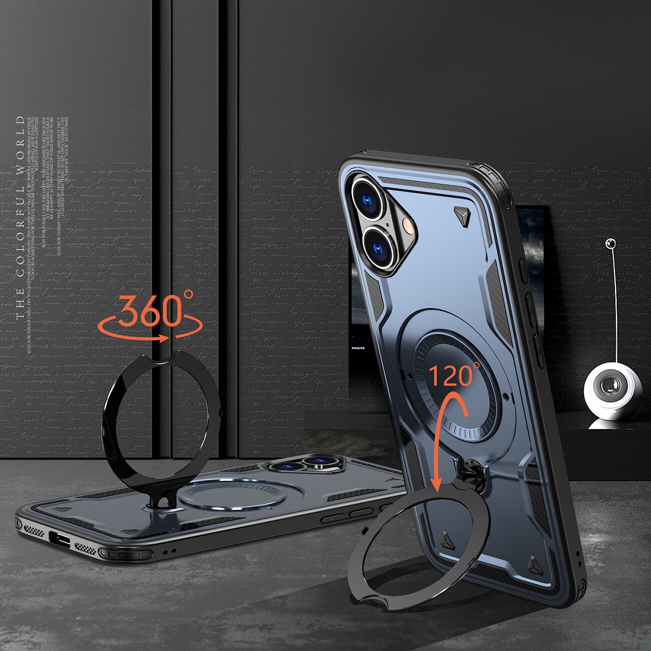 Hybrid Armor Trendy-etui med MagSafe for iPhone 16 Plus - Blå