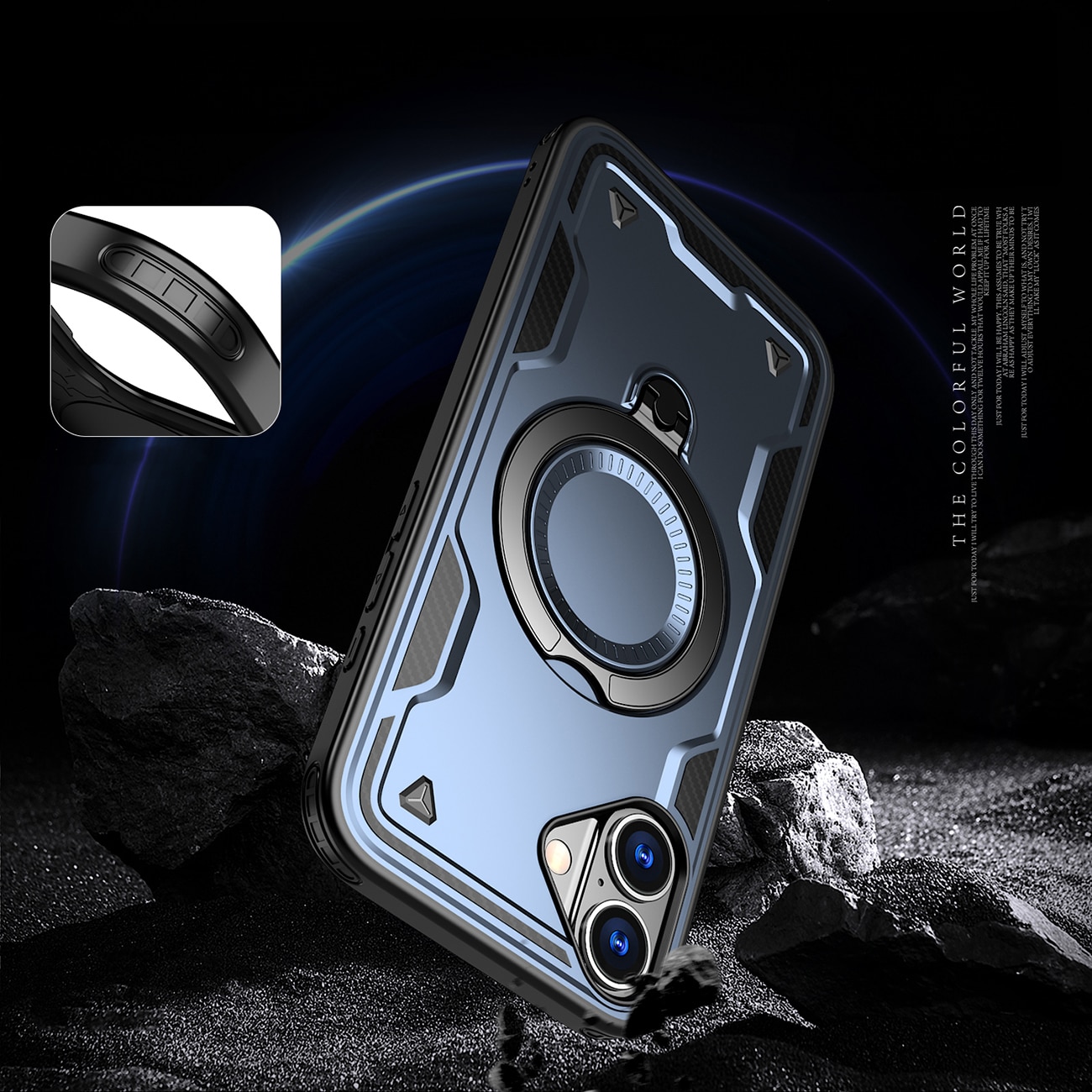 Hybrid Armor Trendy-etui med MagSafe for iPhone 16 Plus - Blå