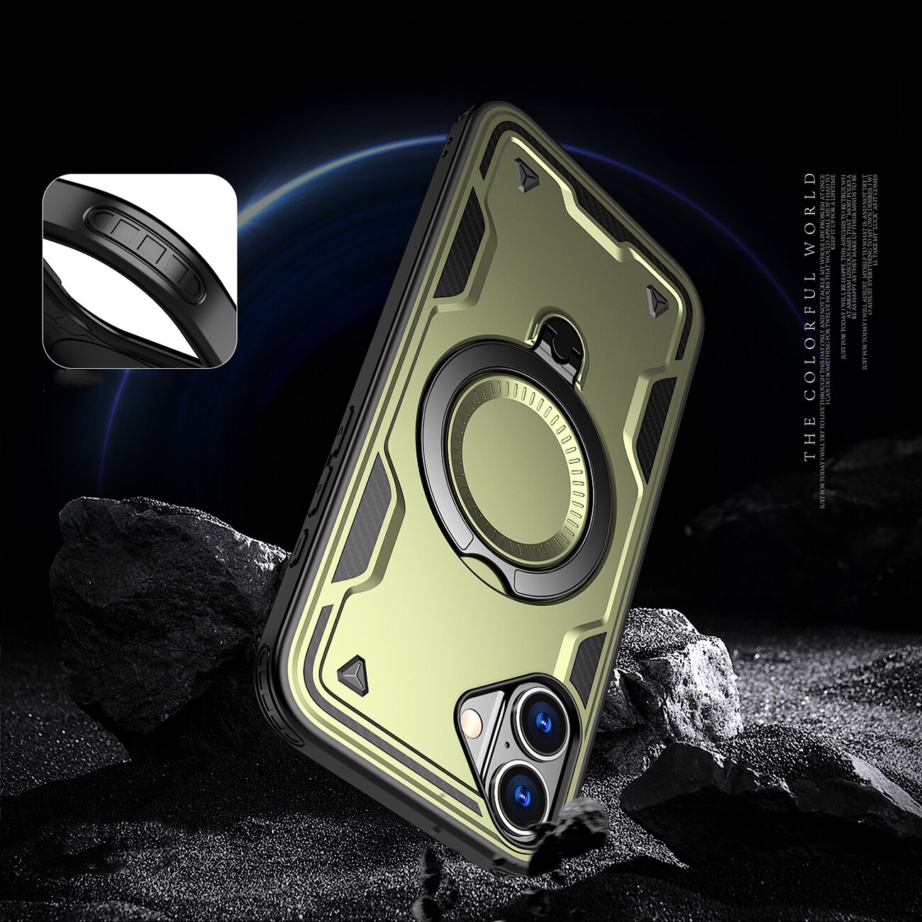 Hybrid Armor Trendy-etui med MagSafe for iPhone 16 Plus - Grønn