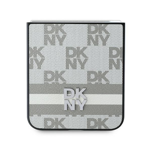 DKNY rutete mønster med trykte striper-etui til Samsung Galaxy Z Flip 6 - Beige