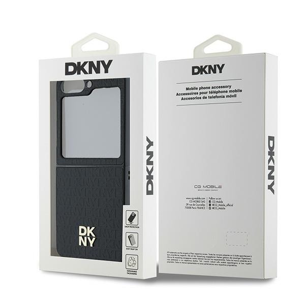 DKNY Repeat Pattern Stack Logo Case for Samsung Galaxy Z Flip6 - Svart