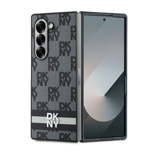 DKNY rutete mønster trykt striper etui for Samsung Galaxy Z Fold 6 - svart
