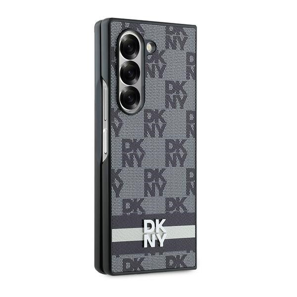 DKNY rutete mønster trykt striper etui for Samsung Galaxy Z Fold 6 - svart