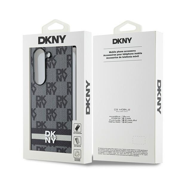 DKNY rutete mønster trykt striper etui for Samsung Galaxy Z Fold 6 - svart
