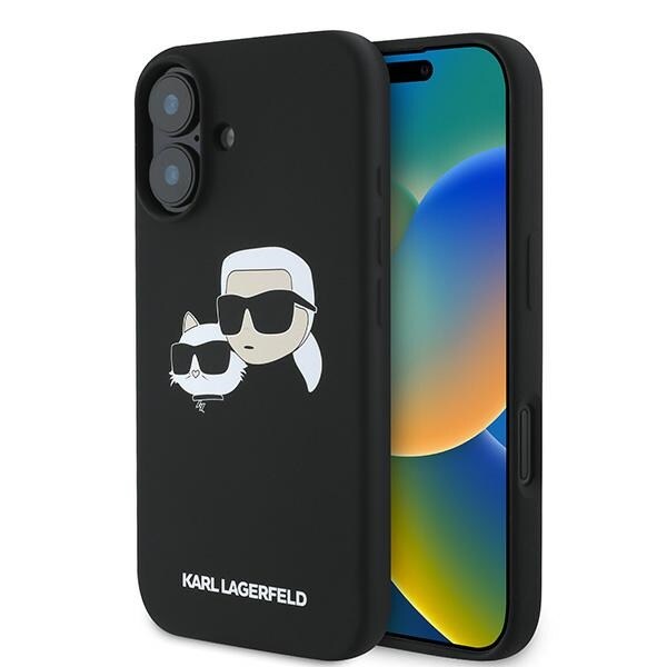 Karl Lagerfeld silikonetui Nauble Heads Print MagSafe for iPhone 16 Plus - Svart