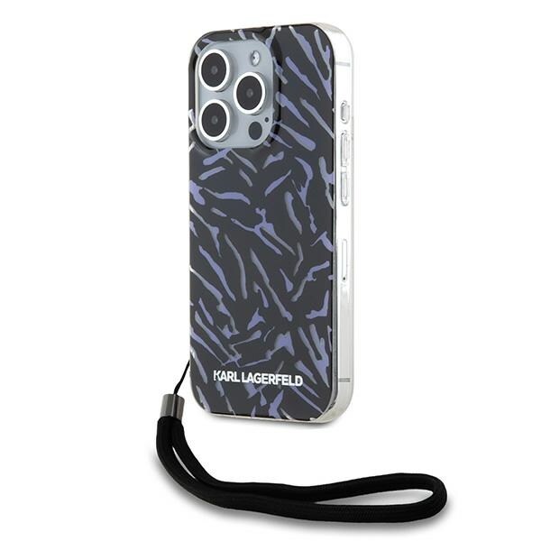 Karl Lagerfeld Zebra med ledning iPhone 15 Pro Max-etui - Lilla