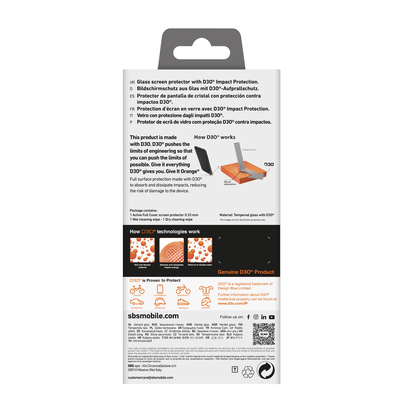 SBS Extreme Mag D3O MagSafe-etui for iPhone 16 Plus - gjennomsiktig