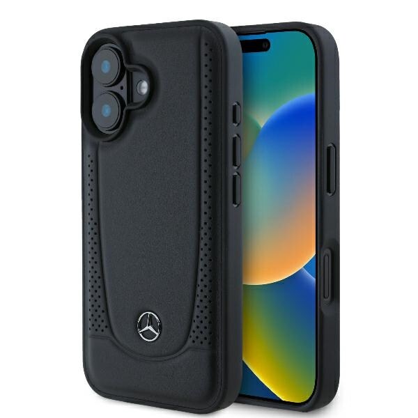 Mercedes Urban iPhone 16 Plus-etui i lær - svart