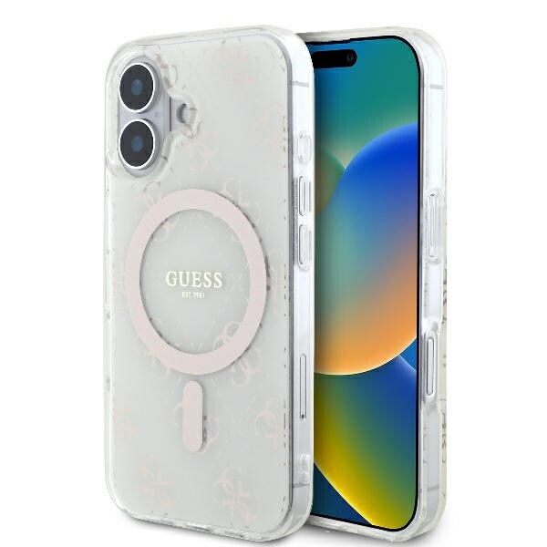Guess IML 4G MagSafe-bakgrunn iPhone 16 Etui - hvit