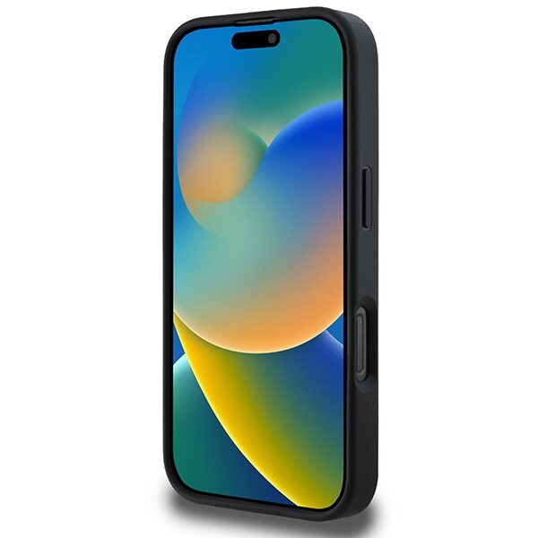 DKNY Veske med rutete mønster og trykte striper til iPhone 16 Pro - Svart