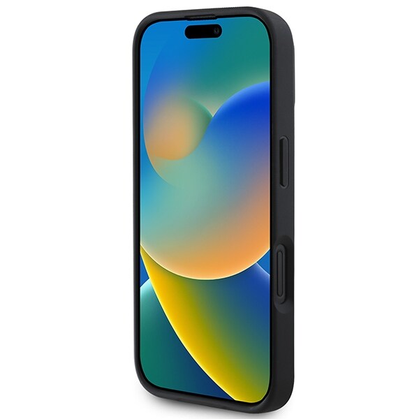 DKNY rutete mønster og trykte striper iPhone 16-etui - svart