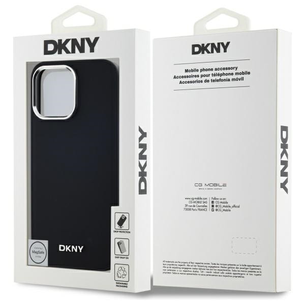 DKNY MagSafe iPhone 14 Pro Max-etui med vanlig logo - svart