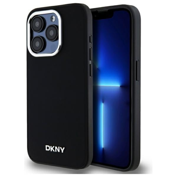 DKNY MagSafe iPhone 15 Pro Max-etui med vanlig logo - svart