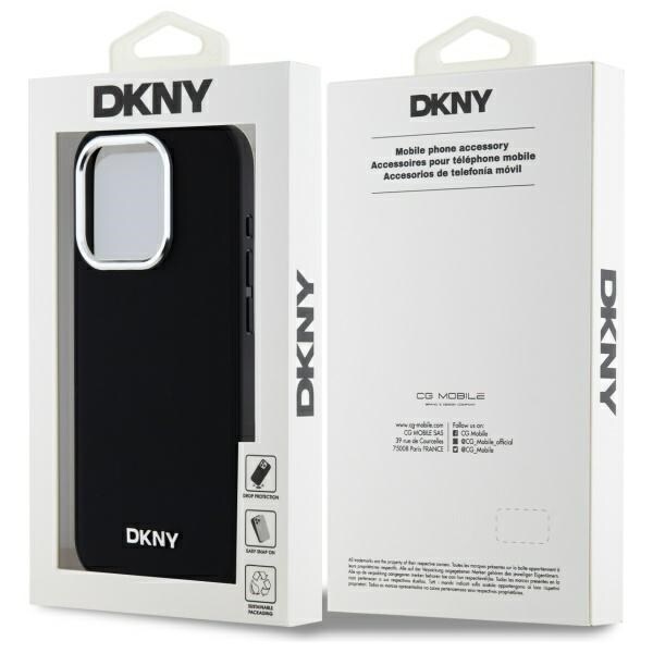 DKNY MagSafe iPhone 15 Pro Max-etui med vanlig logo - svart