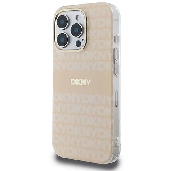 DKNY Repeat Texture Pattern & Stripe MagSafe iPhone 16 Pro-etui - Rosa