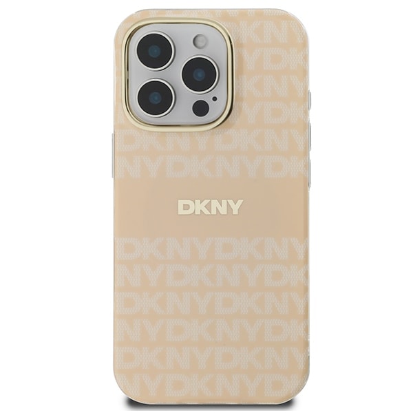 DKNY Repeat Texture Pattern & Stripe MagSafe iPhone 16 Pro-etui - Rosa