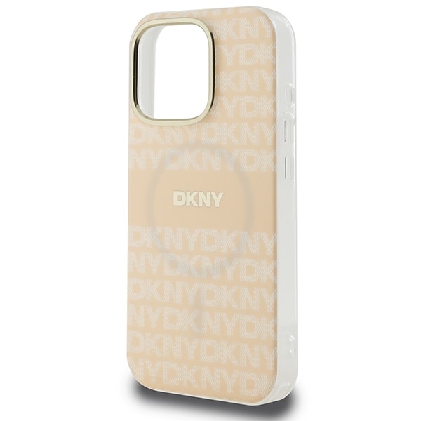 DKNY Repeat Texture Pattern & Stripe MagSafe iPhone 16 Pro-etui - Rosa