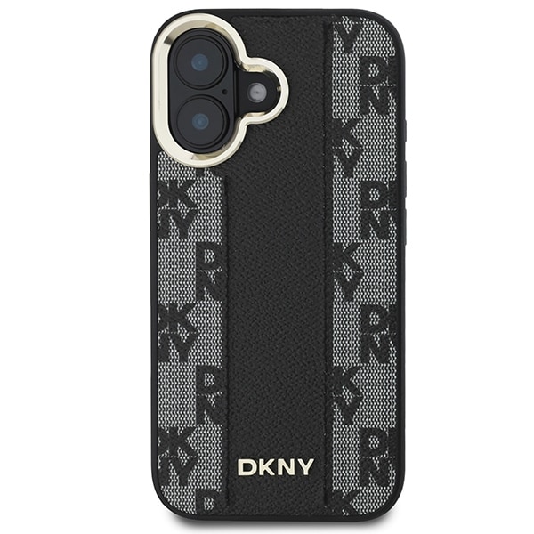 DKNY Magsafe iPhone 16-etui med rutete mønster - svart