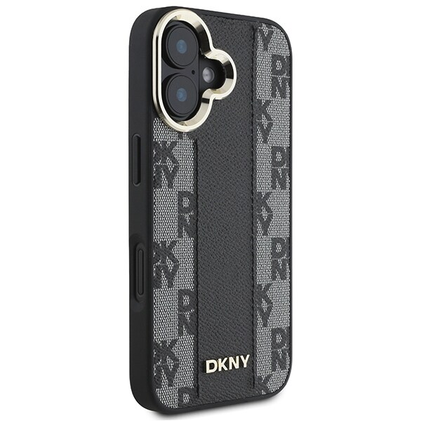 DKNY Magsafe iPhone 16-etui med rutete mønster - svart