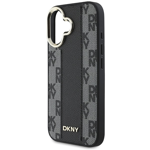 DKNY Magsafe iPhone 16-etui med rutete mønster - svart