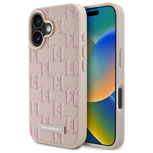 Karl Lagerfeld Hot Stamp Magsafe iPhone 16-etui - Rosa