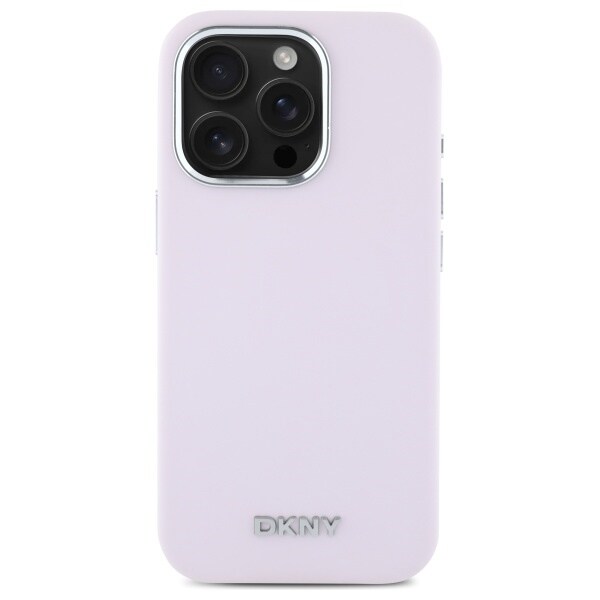 DKNY Liquid Silicone Small Metal Logo MagSafe iPhone 16 Pro Max-etui - Rosa
