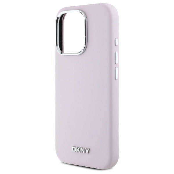 DKNY Liquid Silicone Small Metal Logo MagSafe iPhone 16 Pro Max-etui - Rosa