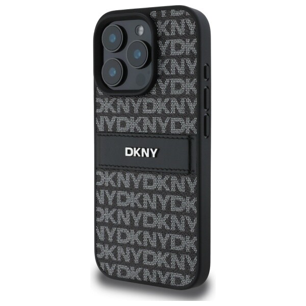 DKNY Texture Pattern Tonal Stripe iPhone 16 Pro-etui - svart