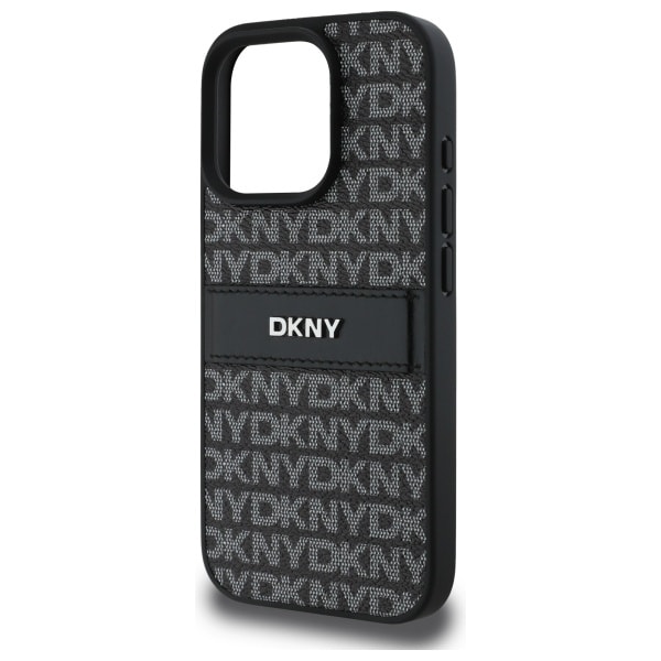 DKNY Texture Pattern Tonal Stripe iPhone 16 Pro-etui - svart