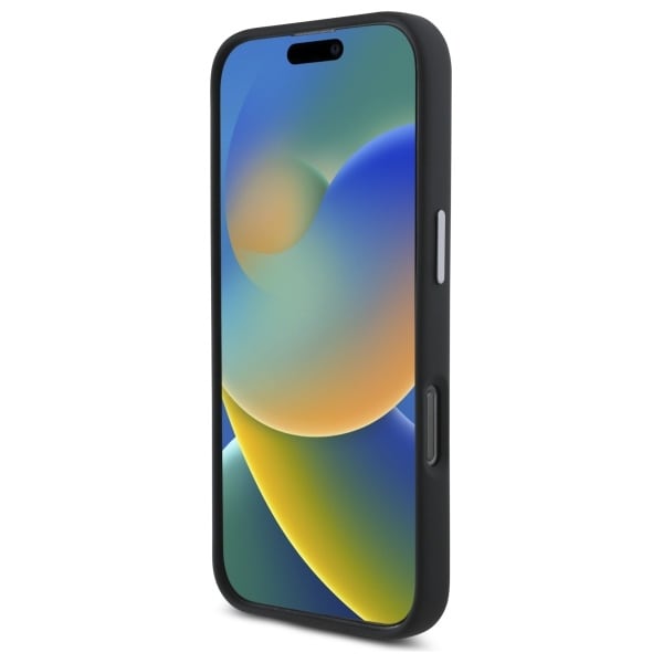 DKNY Liquid Silicone metallogo iPhone 16 Pro Max-etui - svart
