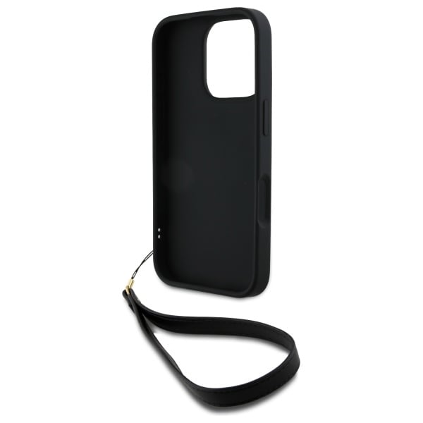 DKNY håndleddsstropp med lagerlogo iPhone 16 Pro-etui - svart