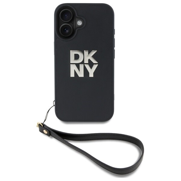 DKNY håndleddsrem med lagerlogo iPhone 16 etui - svart