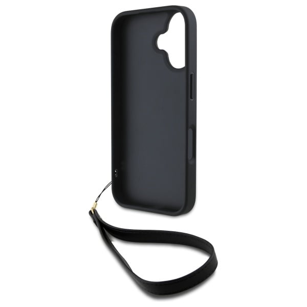 DKNY håndleddsrem med lagerlogo iPhone 16 etui - svart