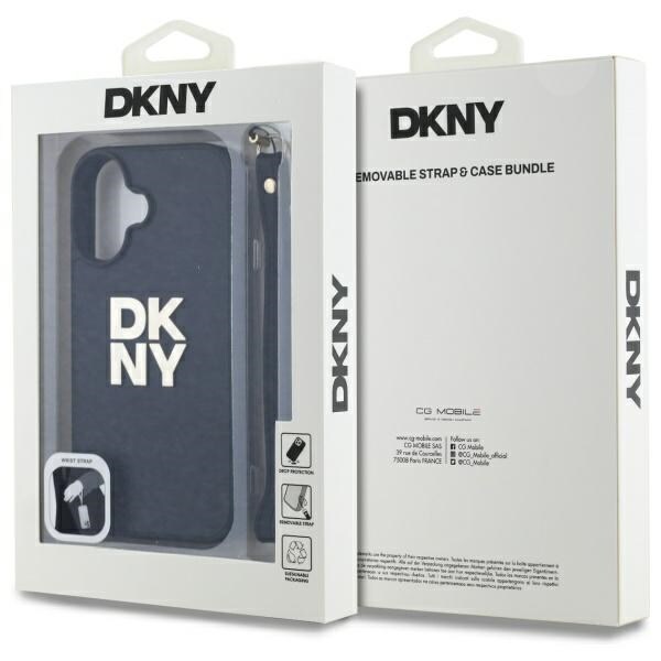 DKNY håndleddsrem med lagerlogo iPhone 16 etui - svart