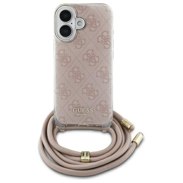 Guess Crossbody Cord 4G Print iPhone 16 Veske - Rosa