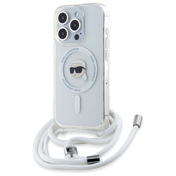 Karl Lagerfeld Crossbody IML Karl Head Magsafe-etui for iPhone 16 Pro - Klar