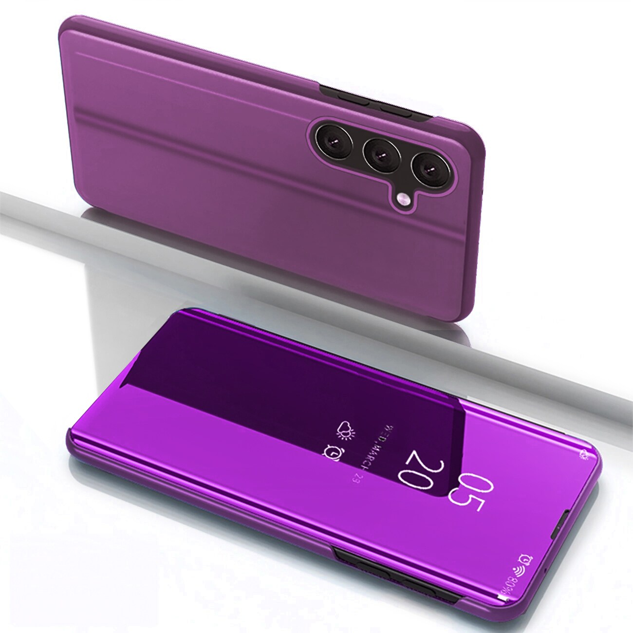 Clear View-etui for Samsung Galaxy S25-deksel med flipp - Rosa