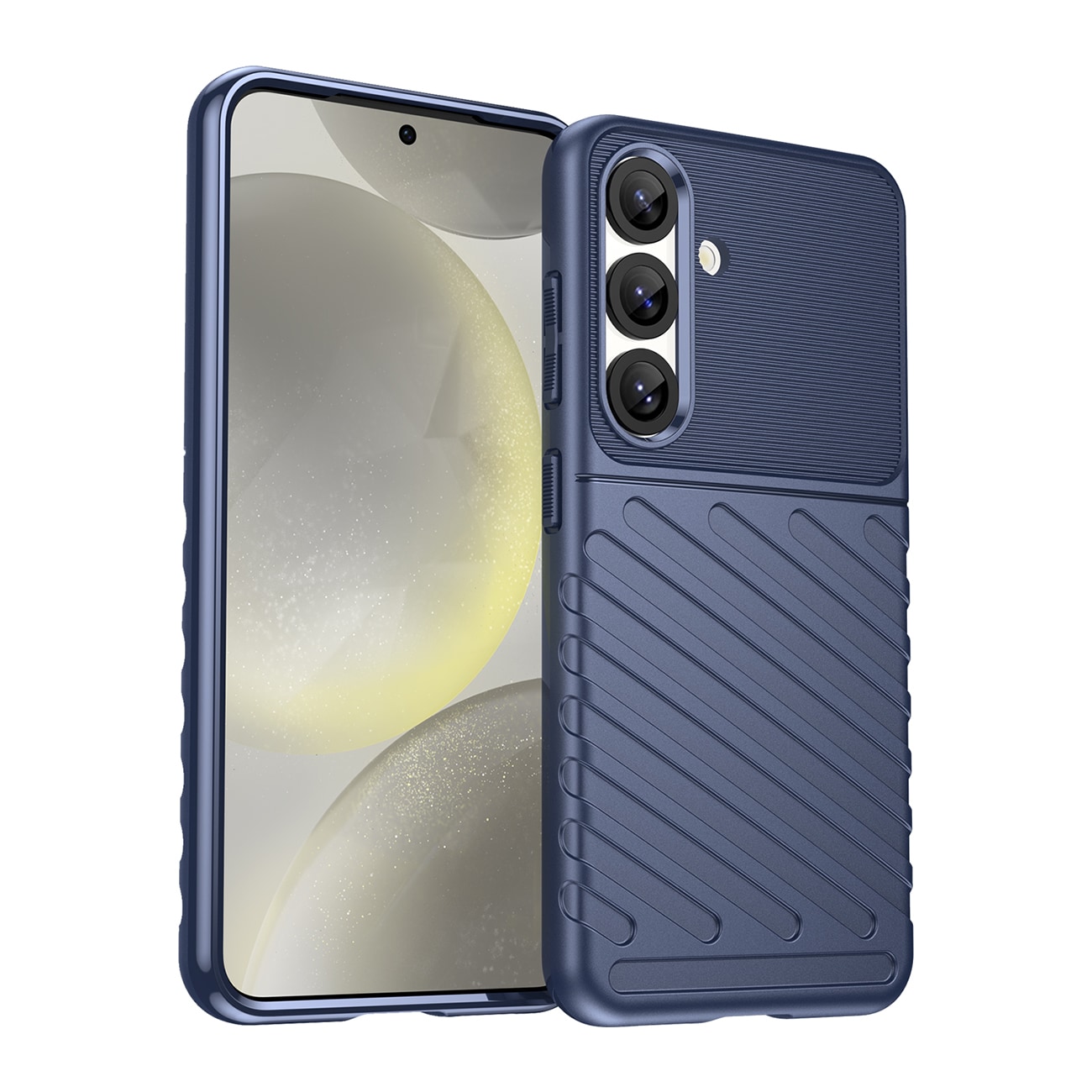 Thunder Case Samsung Galaxy S25 pansrede etui i silikon - blå