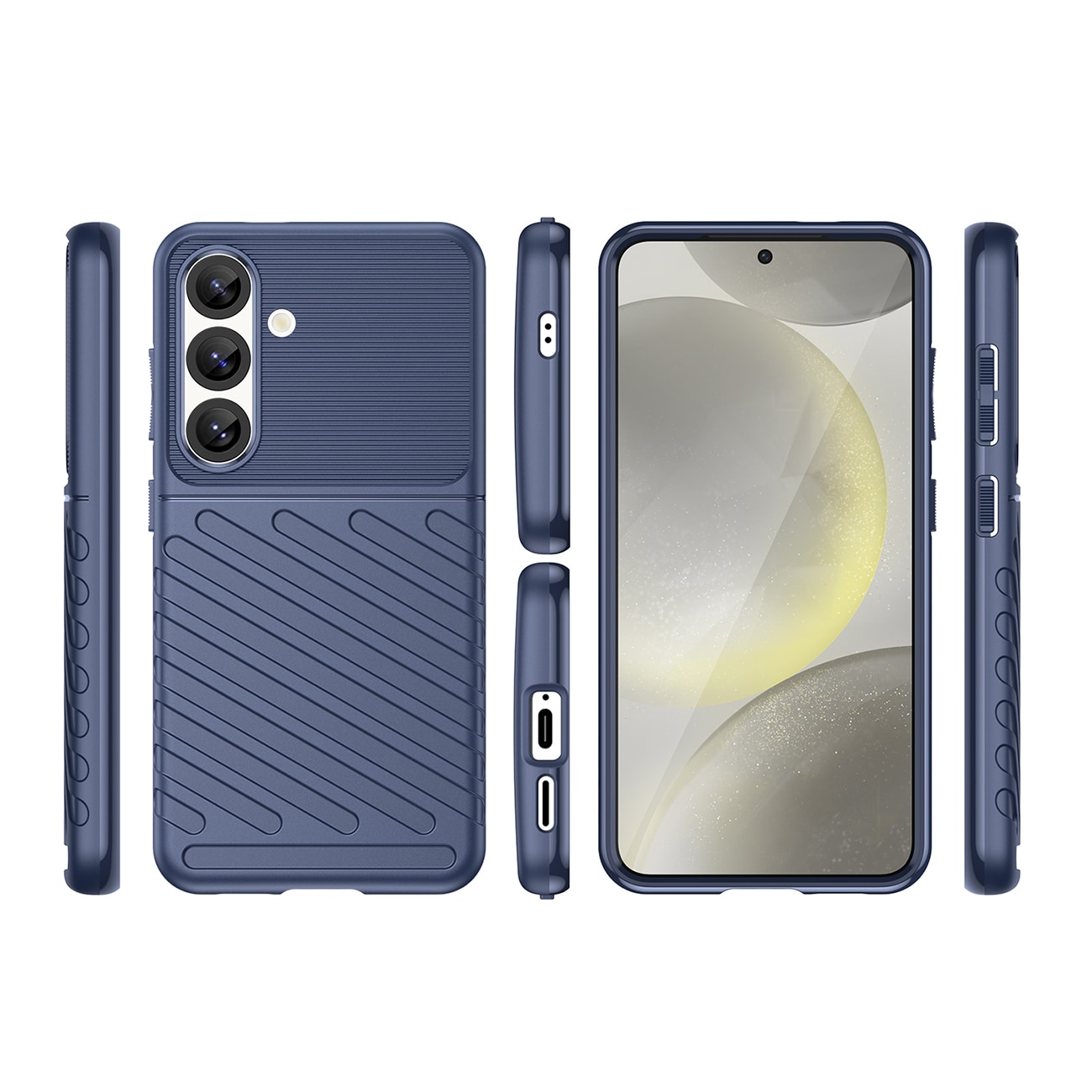 Thunder Case Samsung Galaxy S25 pansrede etui i silikon - blå