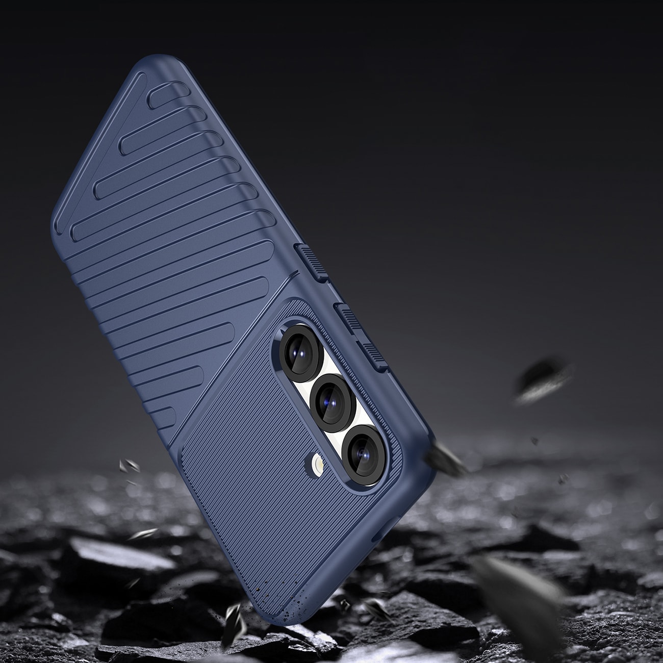 Thunder Case Samsung Galaxy S25 pansrede etui i silikon - blå