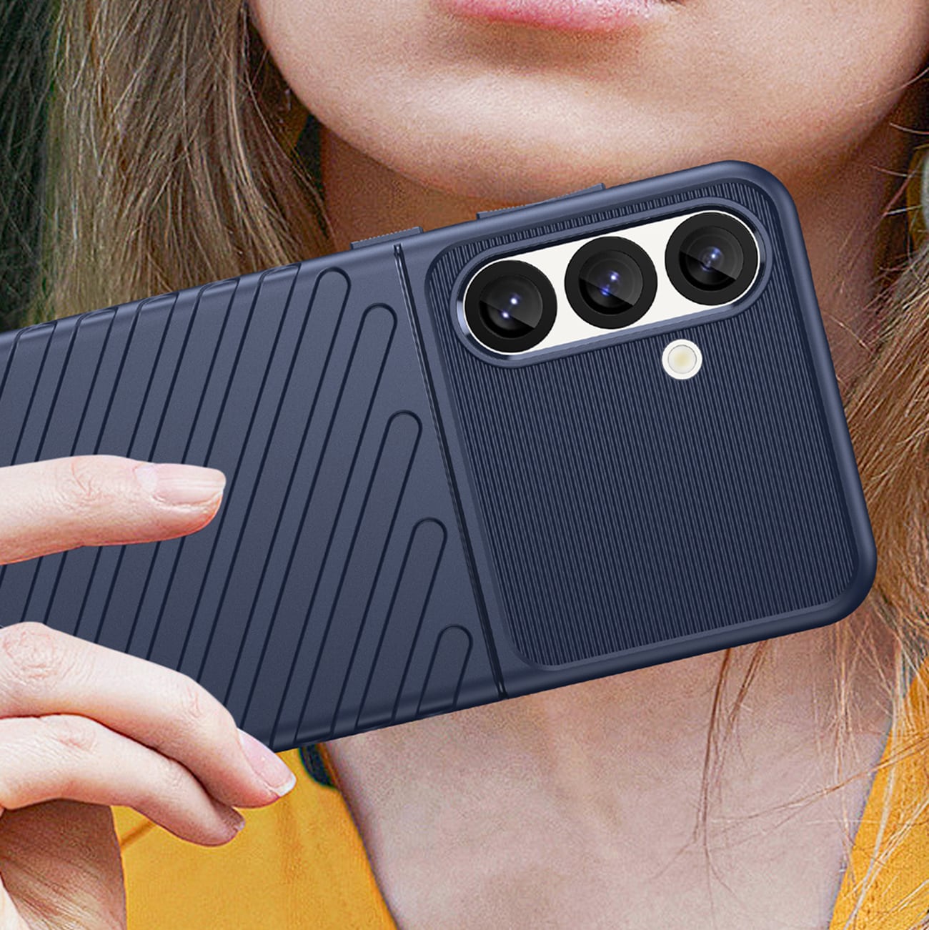 Thunder Case Samsung Galaxy S25 pansrede etui i silikon - blå