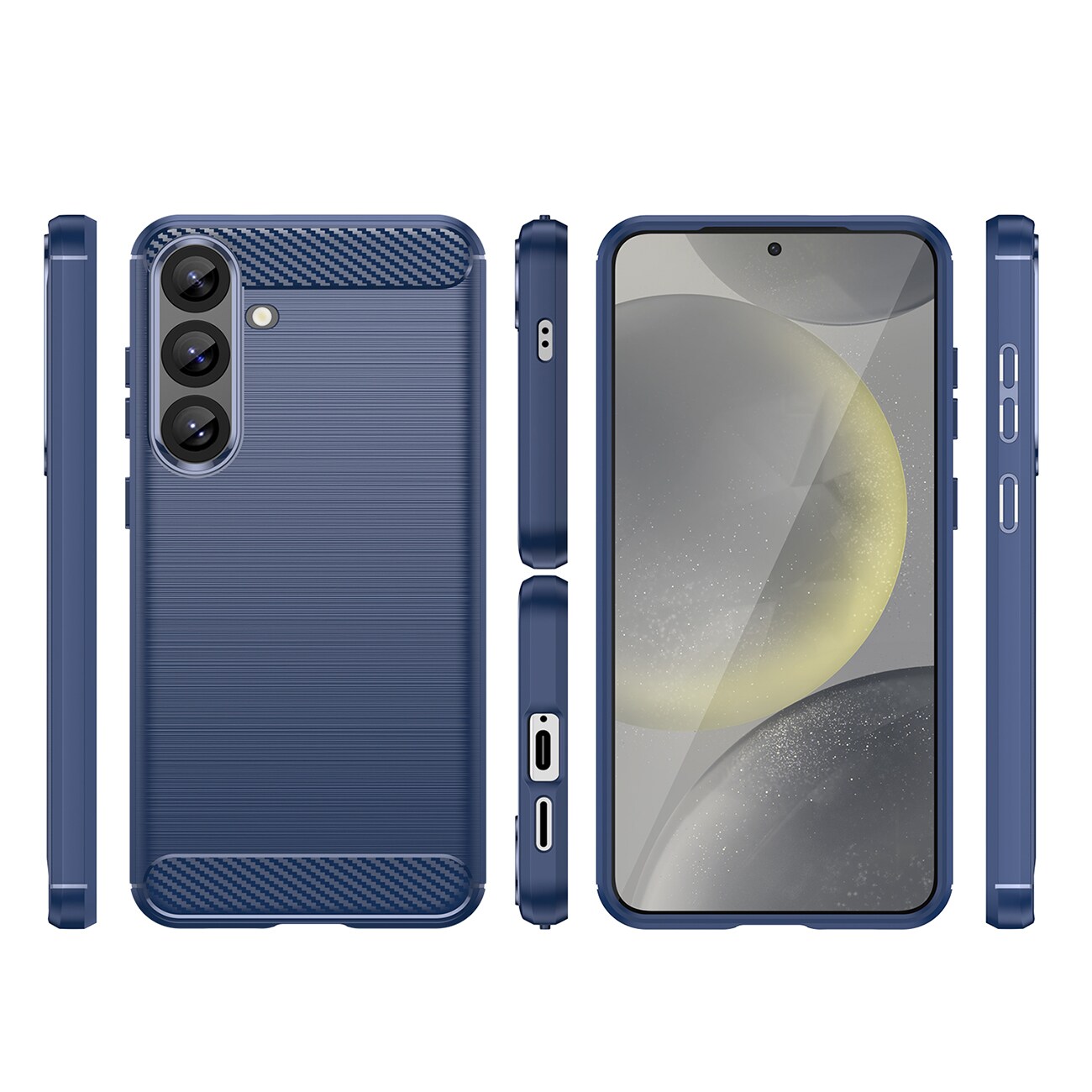 Karbon-etui for Samsung Galaxy S25+ - Blå