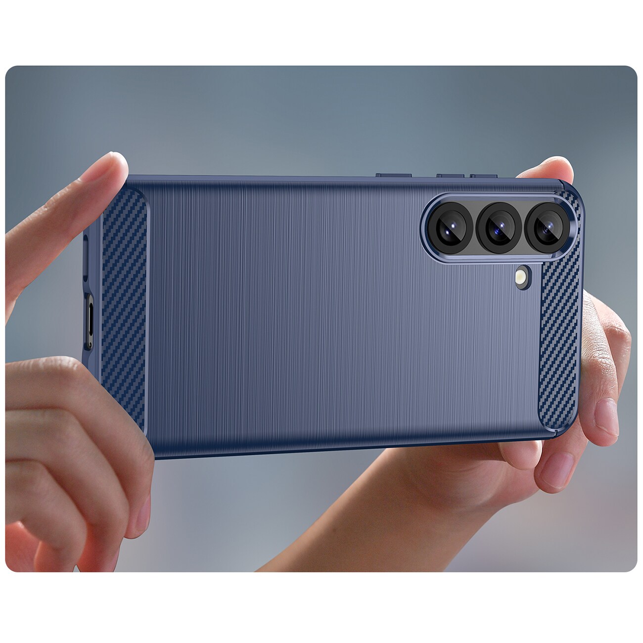 Karbon-etui for Samsung Galaxy S25+ - Blå