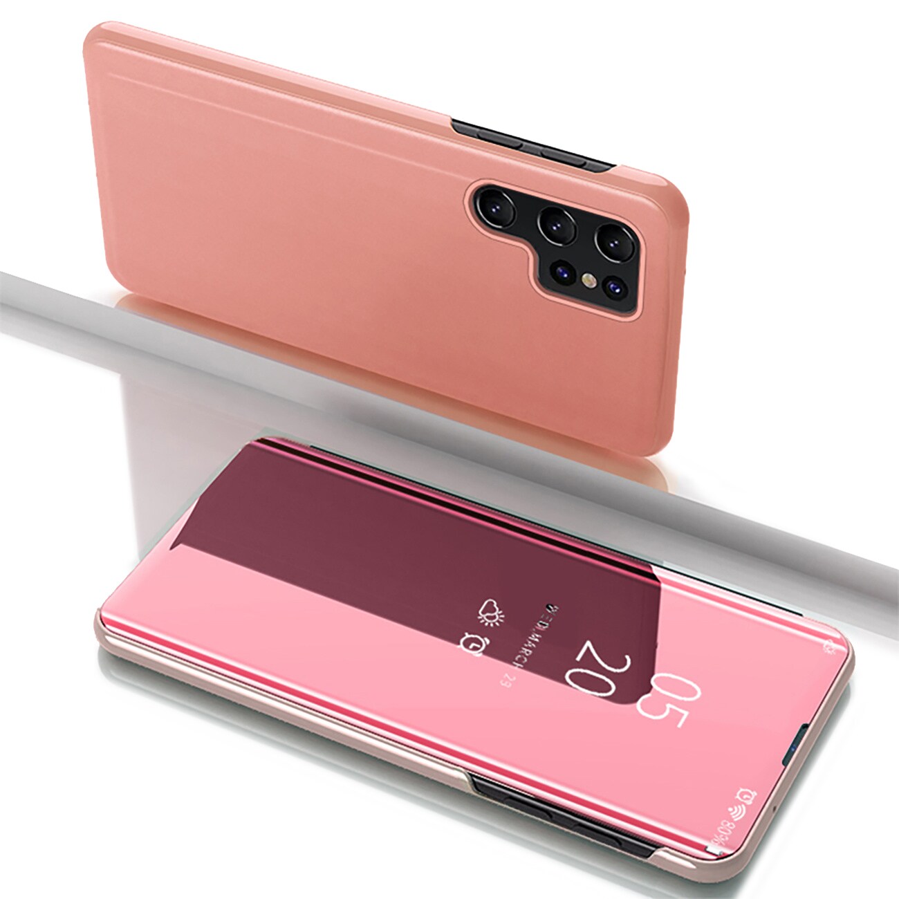Clear View-etui for Samsung Galaxy S25 Ultra Flip Cover - Rosa