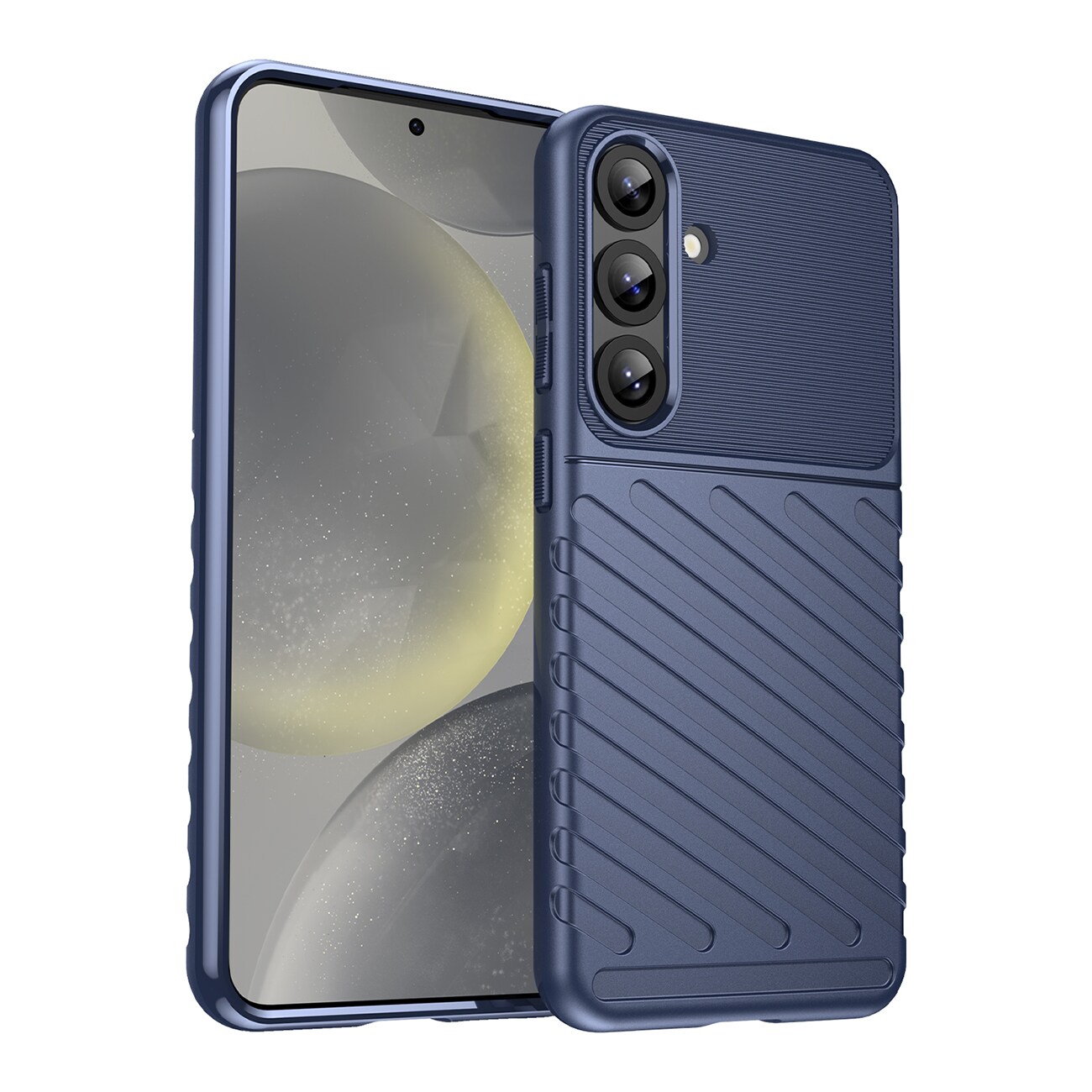 Thunder-etui for Samsung Galaxy S25+ pansrede deksler i silikon - blå