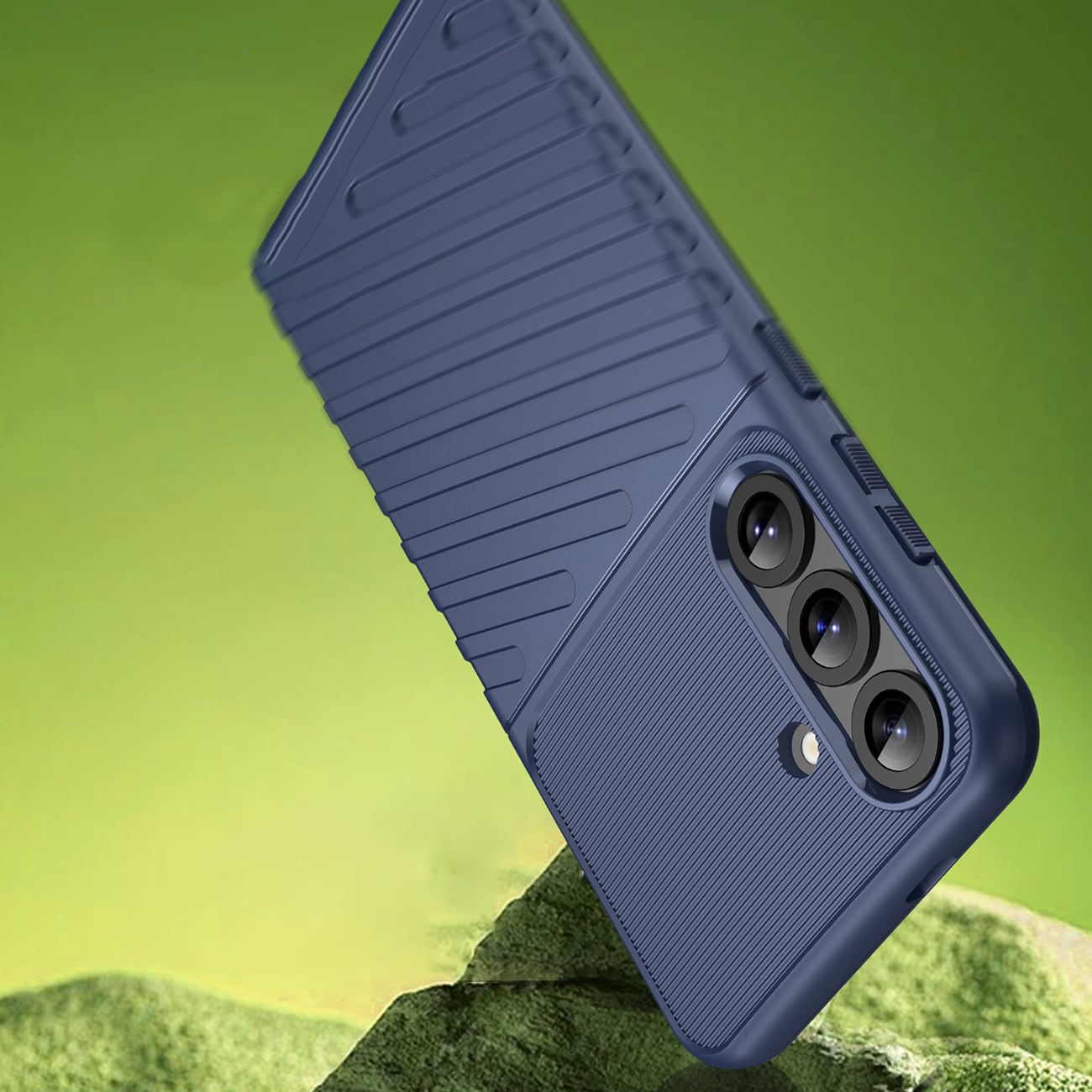 Thunder-etui for Samsung Galaxy S25+ pansrede deksler i silikon - blå