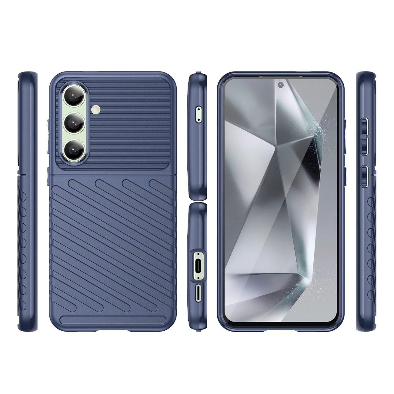 Thunder Case for Samsung Galaxy S24 FE pansredeksel i silikon - blå