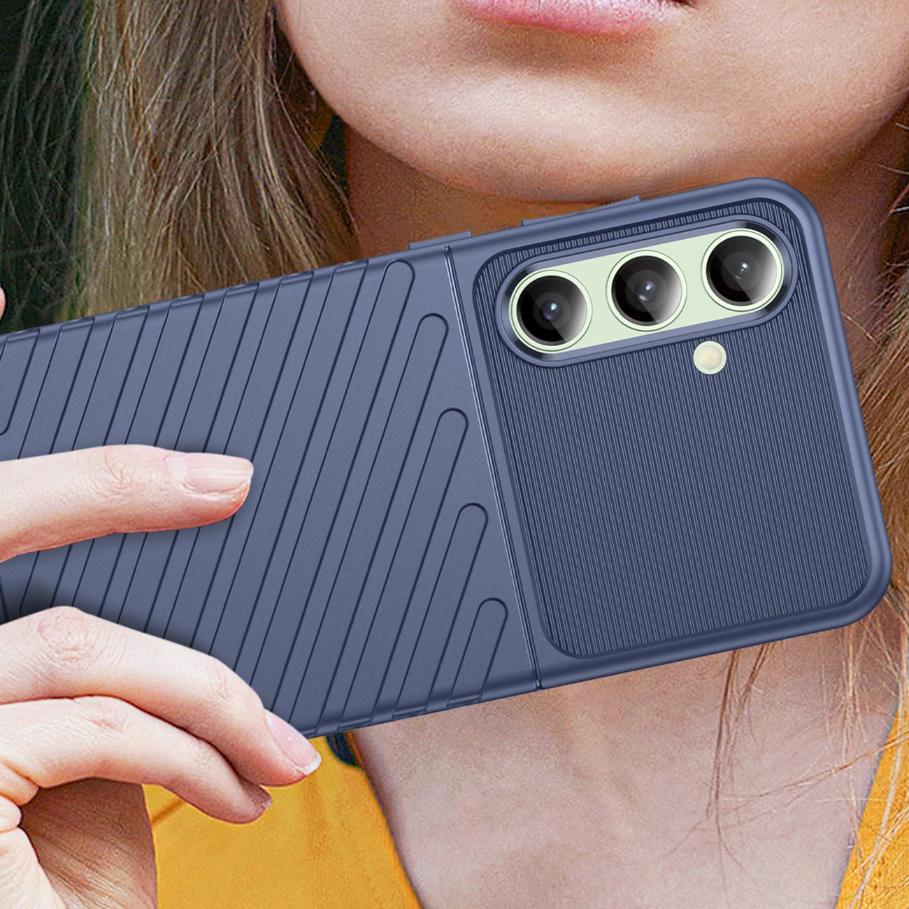 Thunder Case for Samsung Galaxy S24 FE pansredeksel i silikon - blå