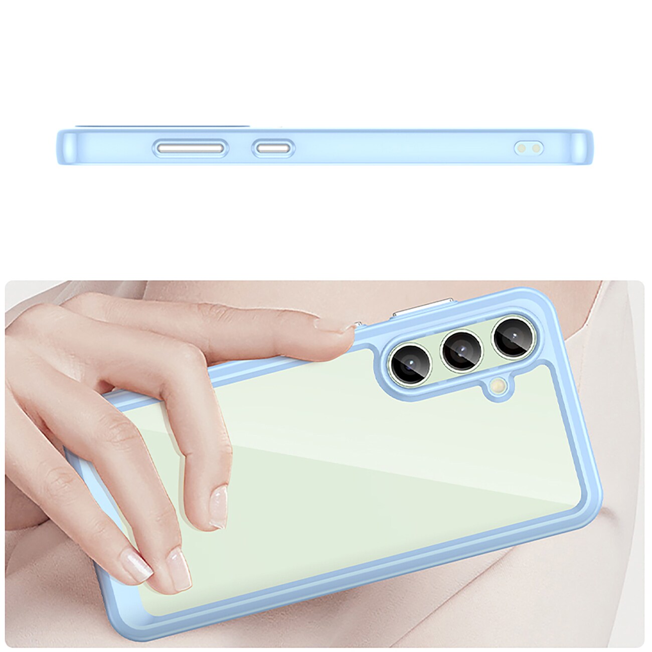 Outer Space-etui med gelramme for Samsung Galaxy S24 FE - Blå